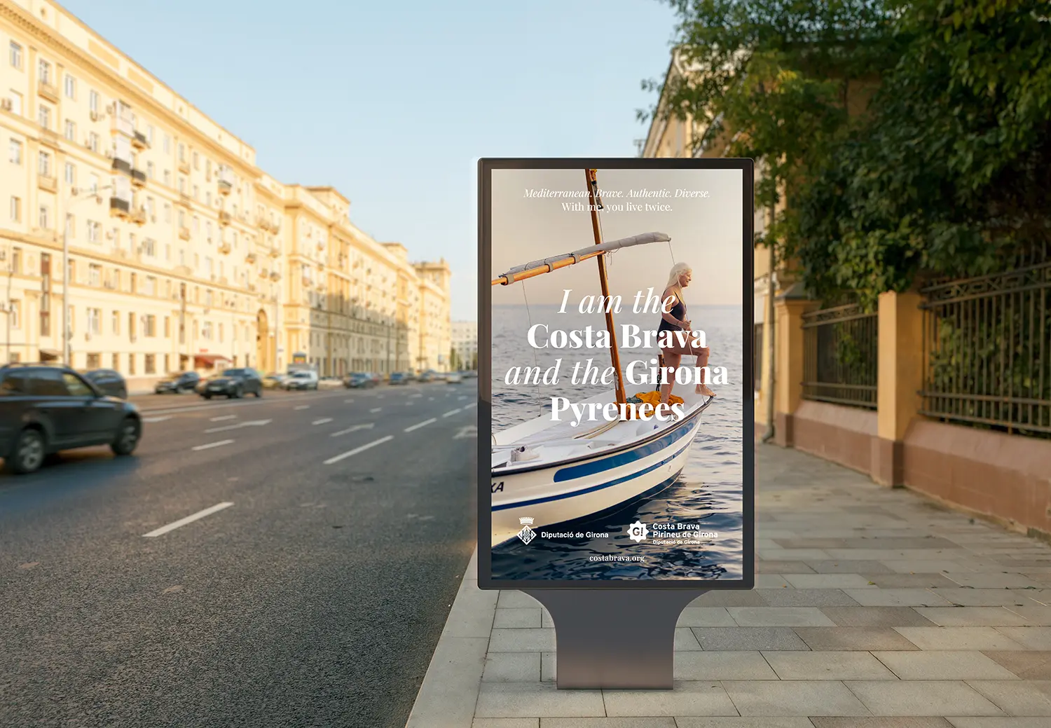 Blank,Street,Billboard,Poster,Stand,On,City,Background.,3d,Illustration.